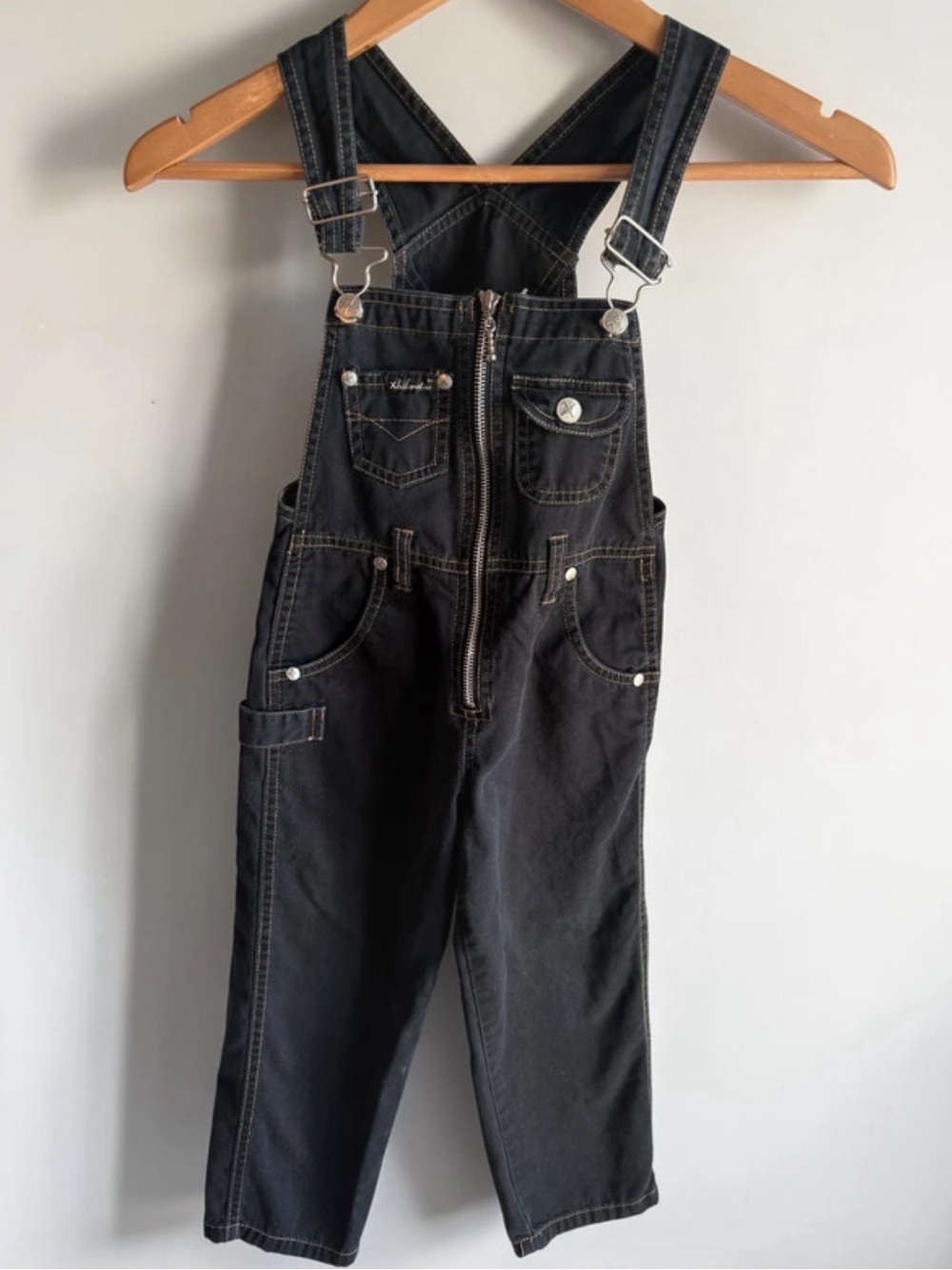Xhilaration Y2K Black Overalls Girls Size XS 4/5 Vintage Moto 2000s Grunge